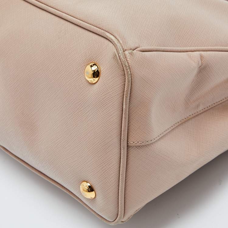 Pre Owned Prada Cammeo Saffiano Lux Leather Zip Galleria Tote