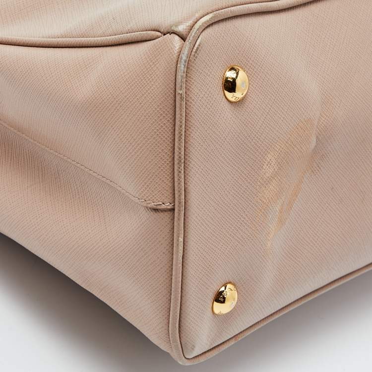 Pre Owned Prada Cammeo Saffiano Lux Leather Zip Galleria Tote