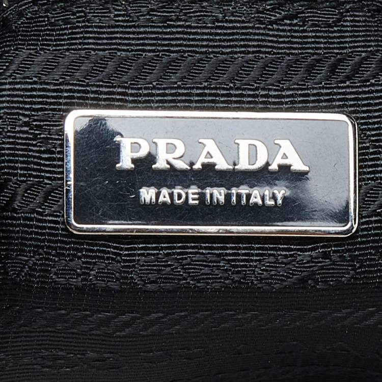 Pre Owned Prada Black Woven Leather Shopper Tote