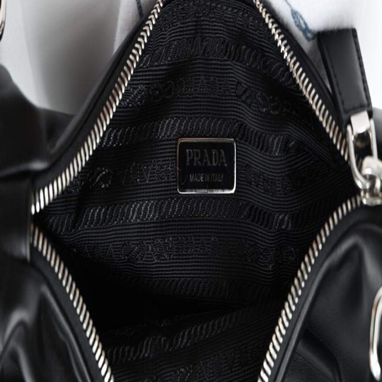 Pre Owned Prada Black Leather Triangle Bag