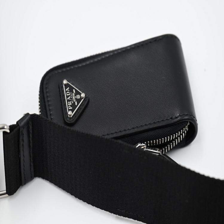Pre Owned Prada Black Leather Triangle Bag