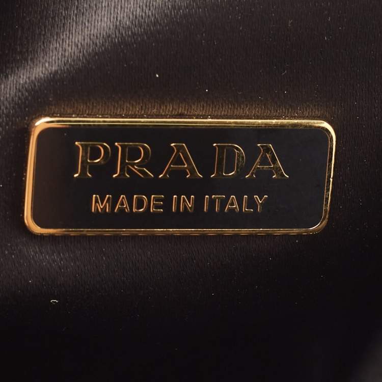 Pre Owned Prada Black Wool Foldover Clutch