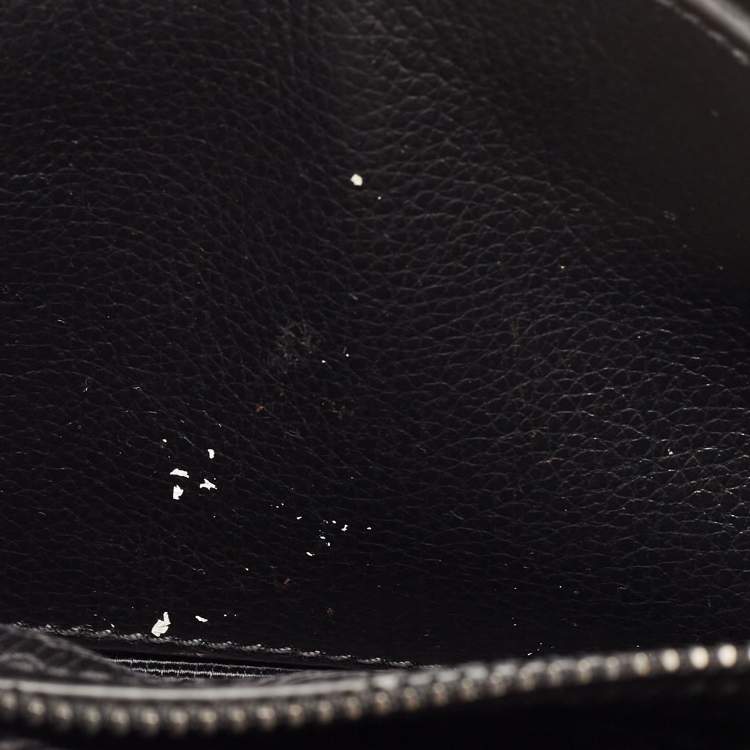 Pre Owned Prada Black Glace Leather Studded Flap Shoulder Bag