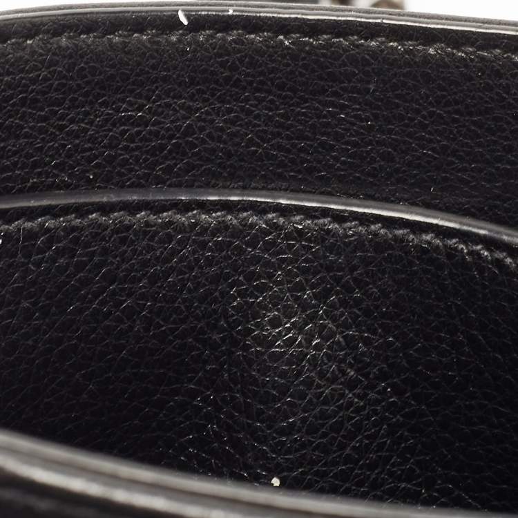 Pre Owned Prada Black Glace Leather Studded Flap Shoulder Bag