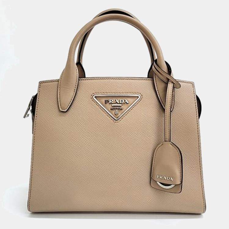 Auth PRADA Beige Leather Boston Bag Hand Bag Purse Women's Used Vintage  Italy | eBay