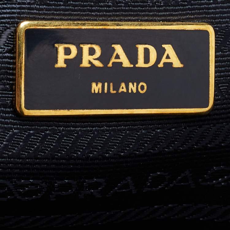 Pre Owned Prada Navy Blue Saffiano Lux Leather Large Galleria Double Zip Tote