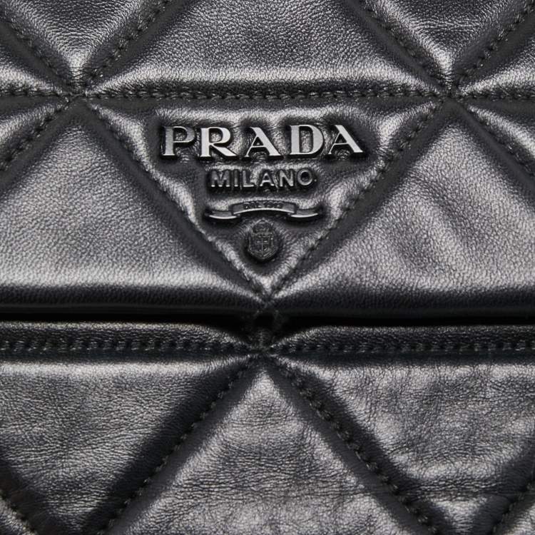 Pre Owned Prada Black Quilted Leather Large Spectrum Shoulder Bag
