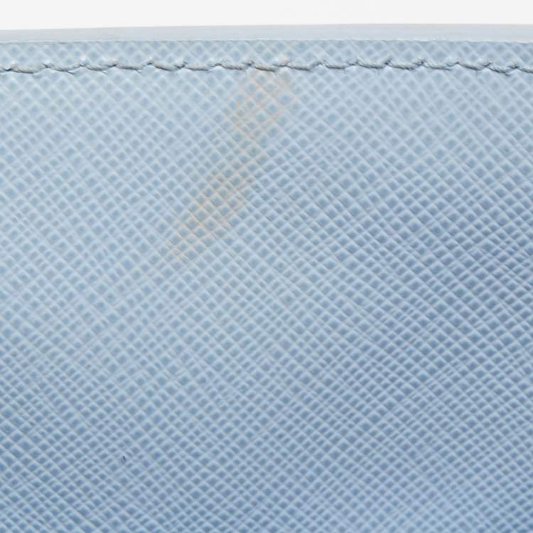Pre Owned Prada Blue Saffiano Leather Mini Galleria Open Tote