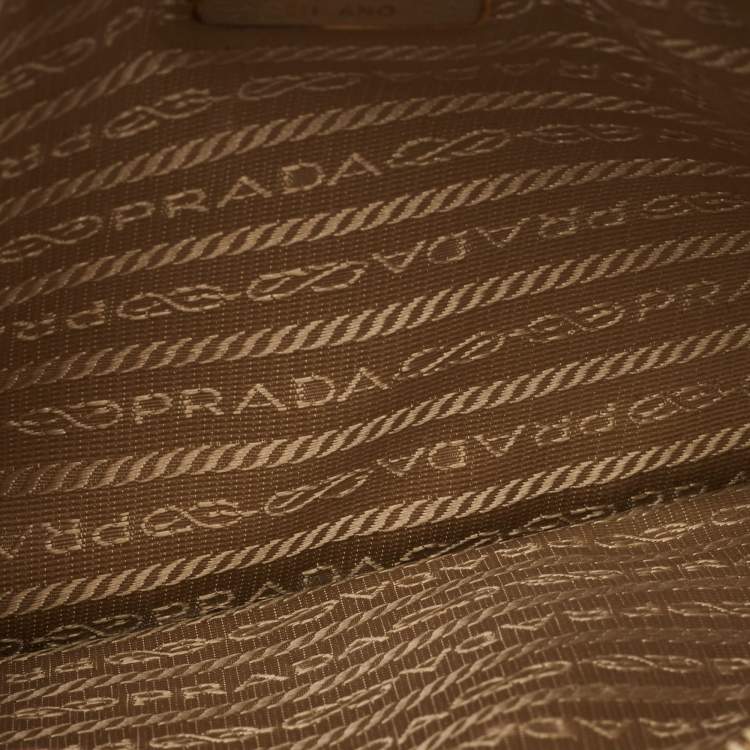 Pre Owned Prada Tan Lasercut Saffiano Leather Open Tote