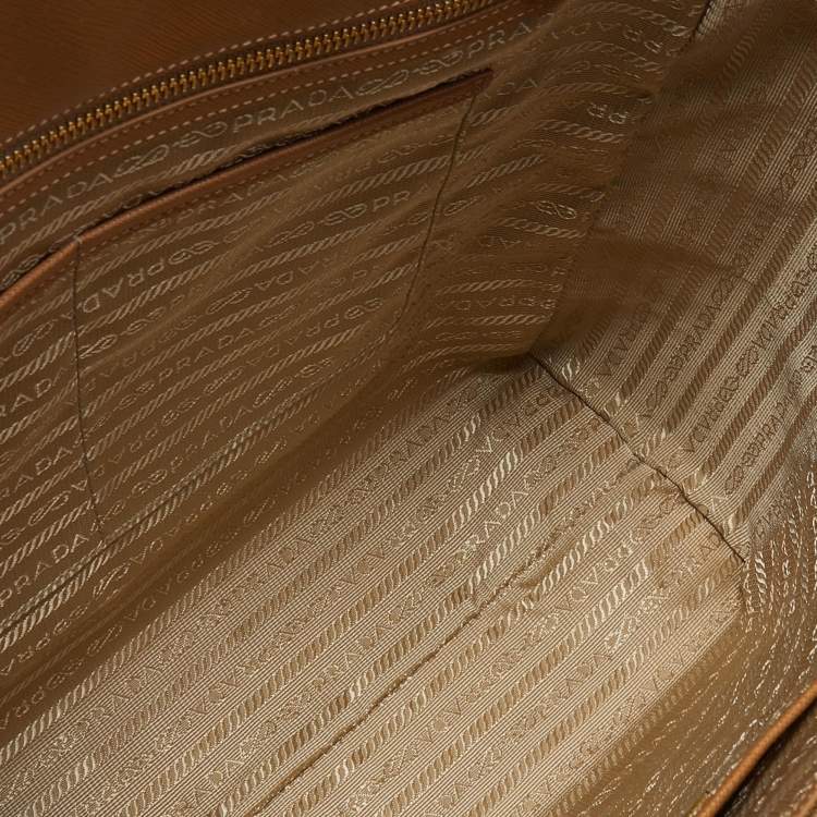 Pre Owned Prada Tan Saffiano Lux Leather Open Tote