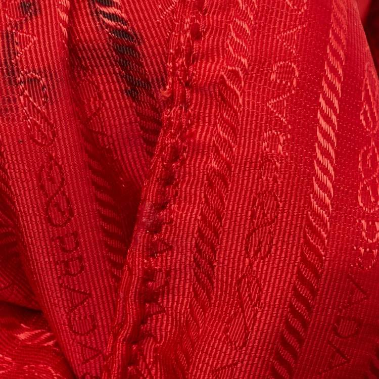 Pre Owned Prada Red Tessuto Nylon City Tote