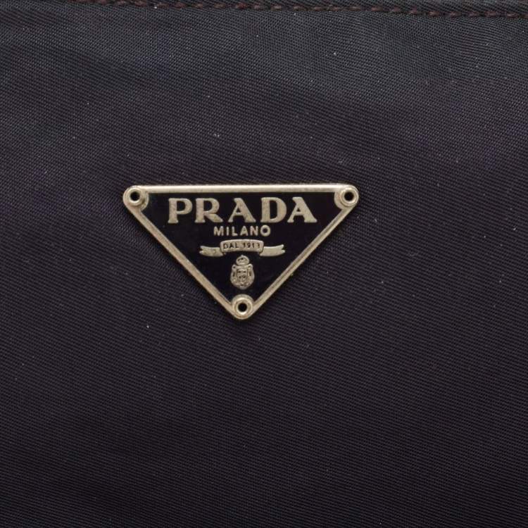 Pre Owned Prada Dark Blue Nylon Pochette