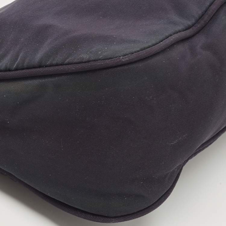 Pre Owned Prada Dark Blue Nylon Pochette