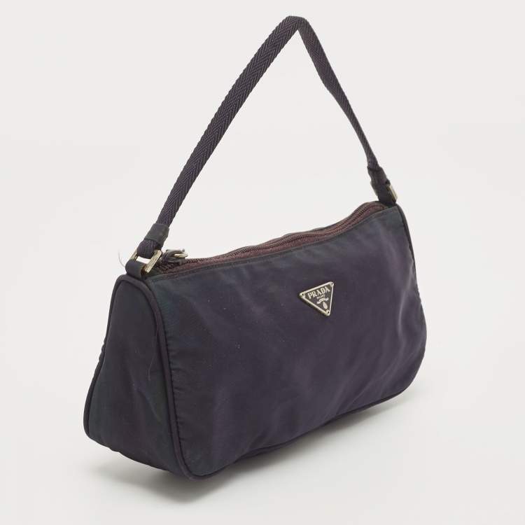 Pre Owned Prada Dark Blue Nylon Pochette