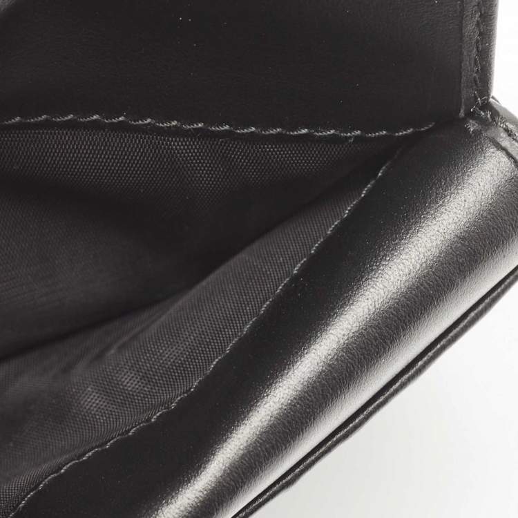Pre Owned Prada Black Vitello Move Leather French Compact Wallet