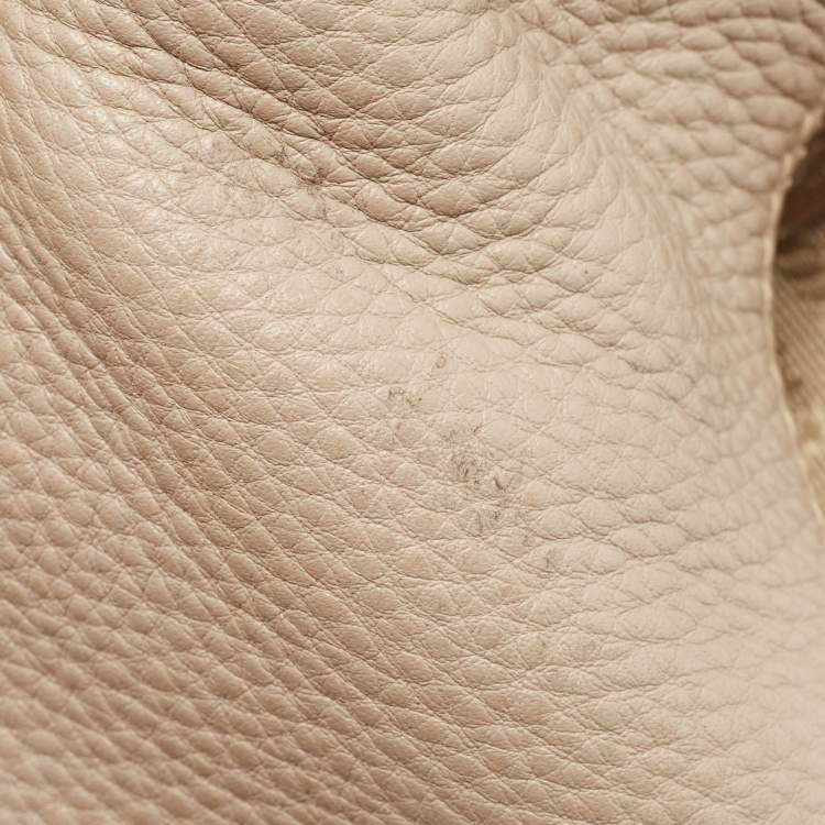 Pre Owned Prada Beige Vitello Daino Leather Hobo