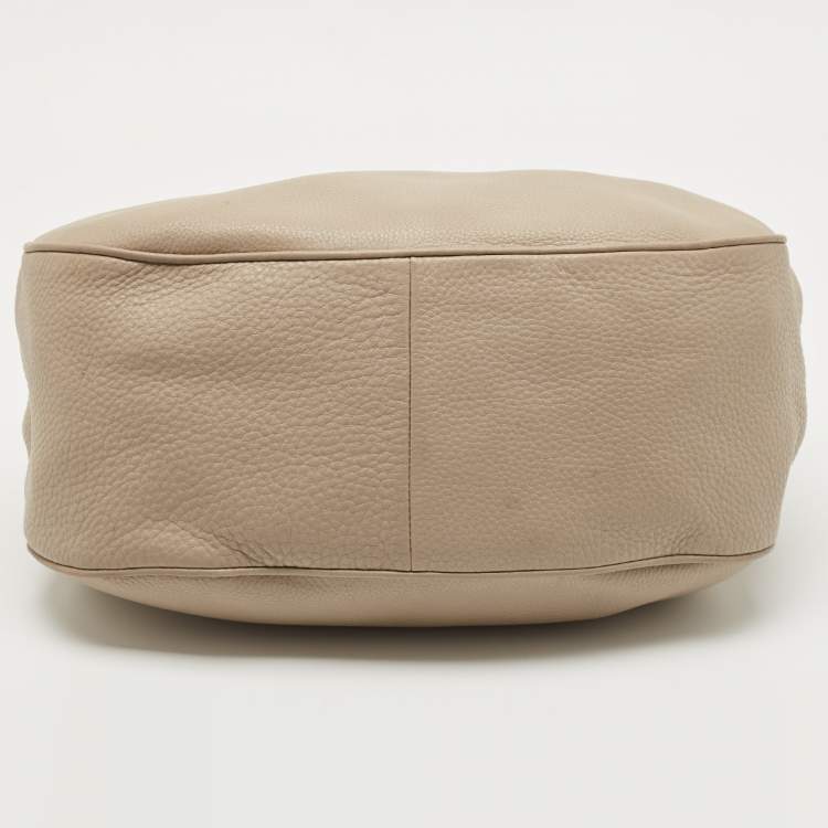 Pre Owned Prada Beige Vitello Daino Leather Hobo