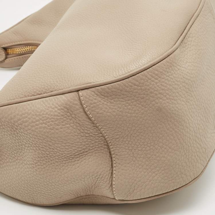 Pre Owned Prada Beige Vitello Daino Leather Hobo