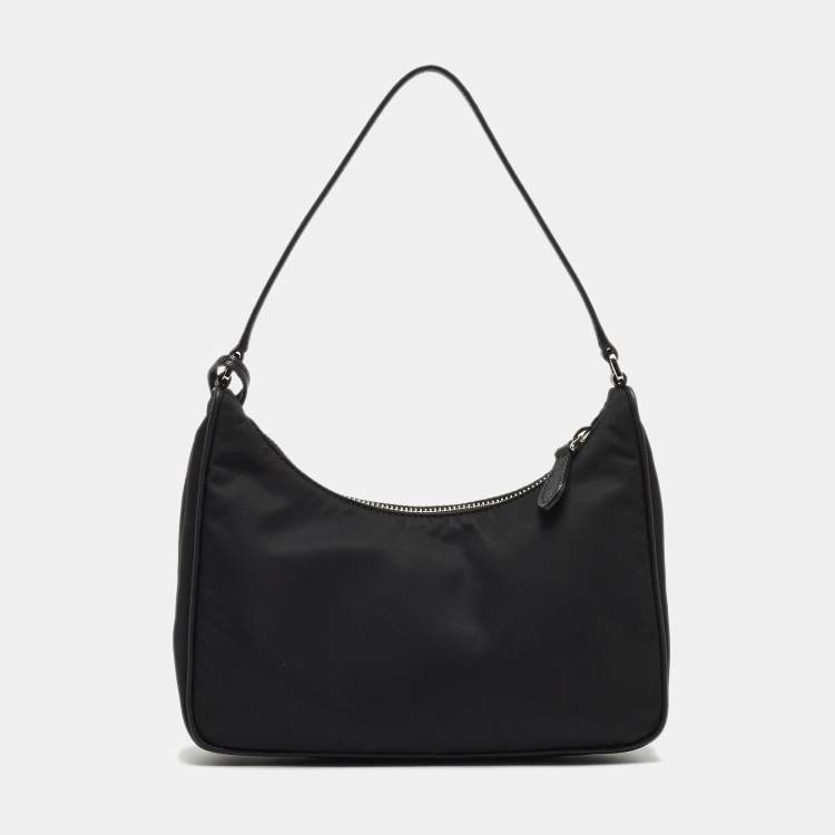 Pre Owned Prada Black Nylon Mini Re-Edition 2005 Shoulder Bag