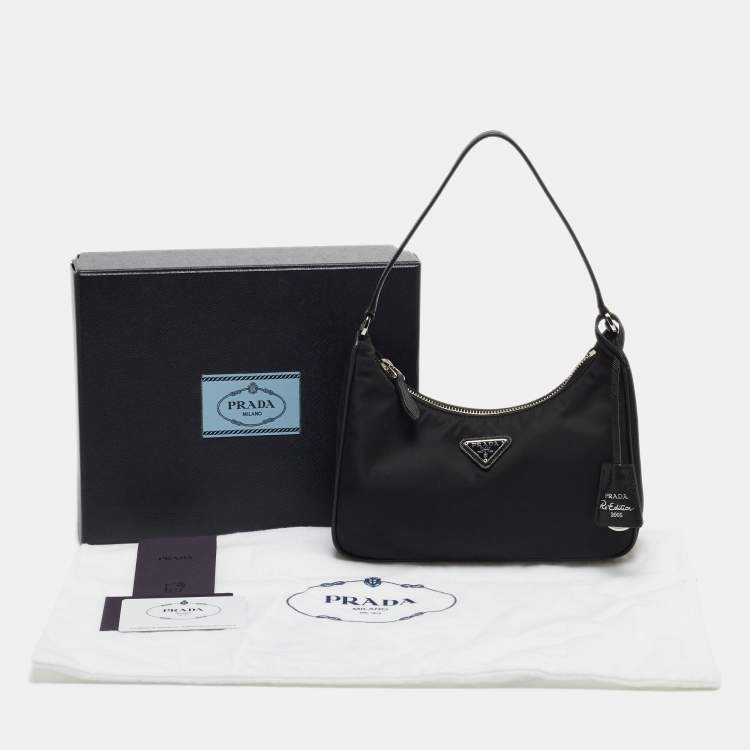 Pre Owned Prada Black Nylon Mini Re-Edition 2005 Shoulder Bag