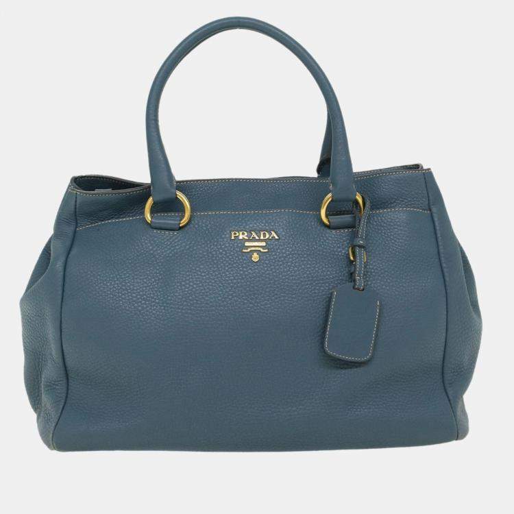 Prada Blue Saffiano Leather Mini Bauletto Bag Prada | The Luxury Closet