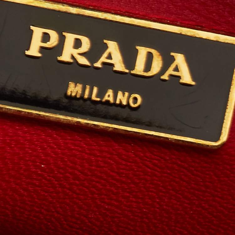 Pre Owned Prada Black Leather Zip Satchel