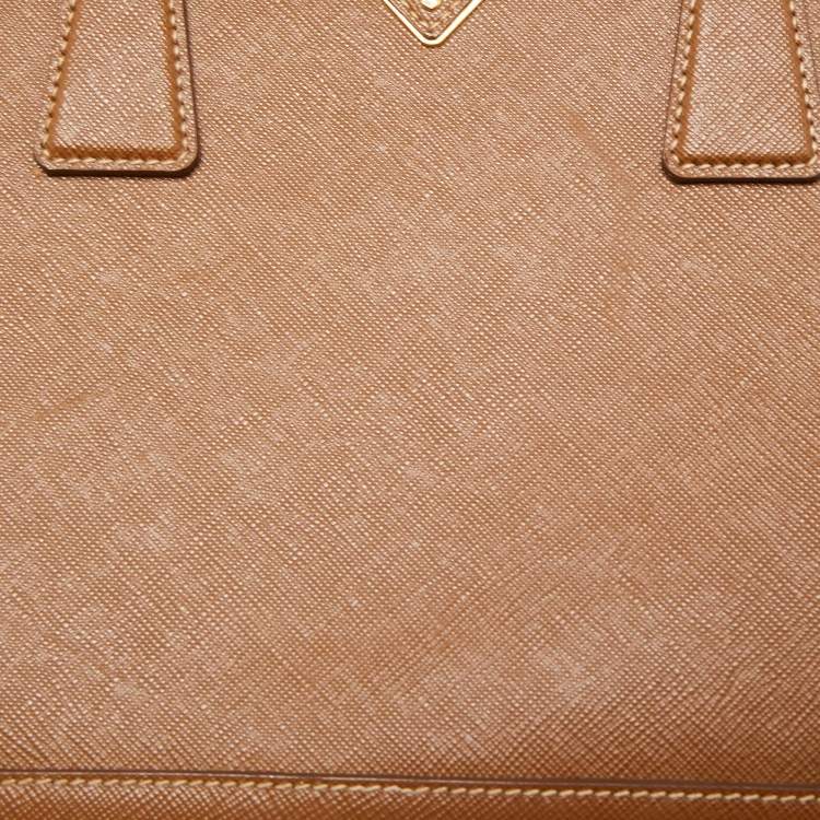 Pre Owned Prada Brown Saffiano Lux Leather Medium Promenade Satchel