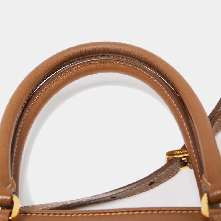 Pre Owned Prada Brown Saffiano Lux Leather Medium Promenade Satchel