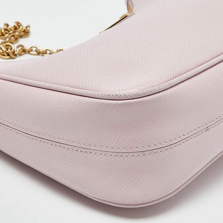 Pre Owned Prada Pink Leather Re-Edition 2005 Baguette Bag