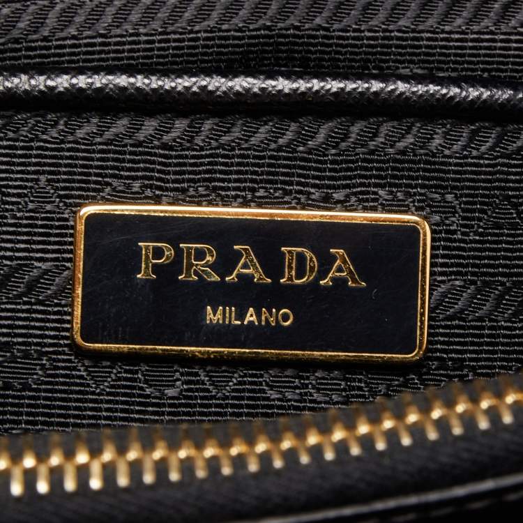 Pre Owned Prada Black Saffiano Lux Leather Large Promenade Satchel
