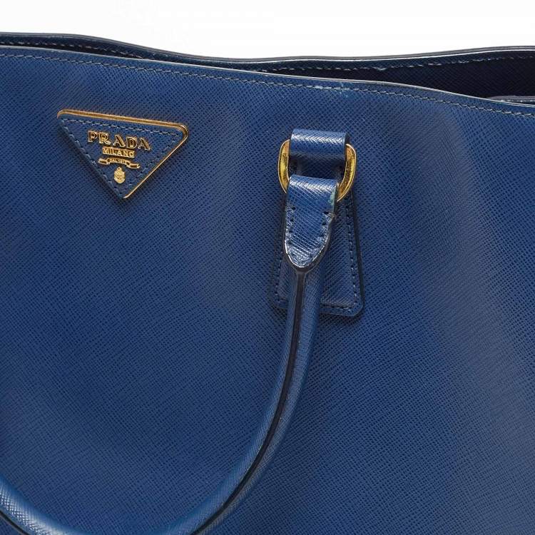 Pre Owned Prada Blue Saffiano Leather Large Gardener's Tote