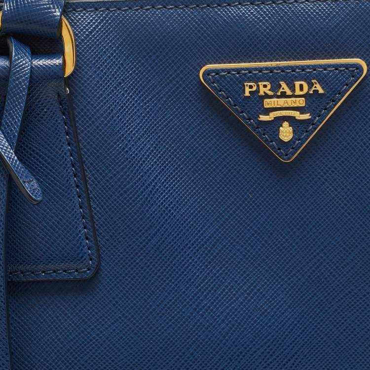 Pre Owned Prada Blue Saffiano Leather Large Gardener's Tote