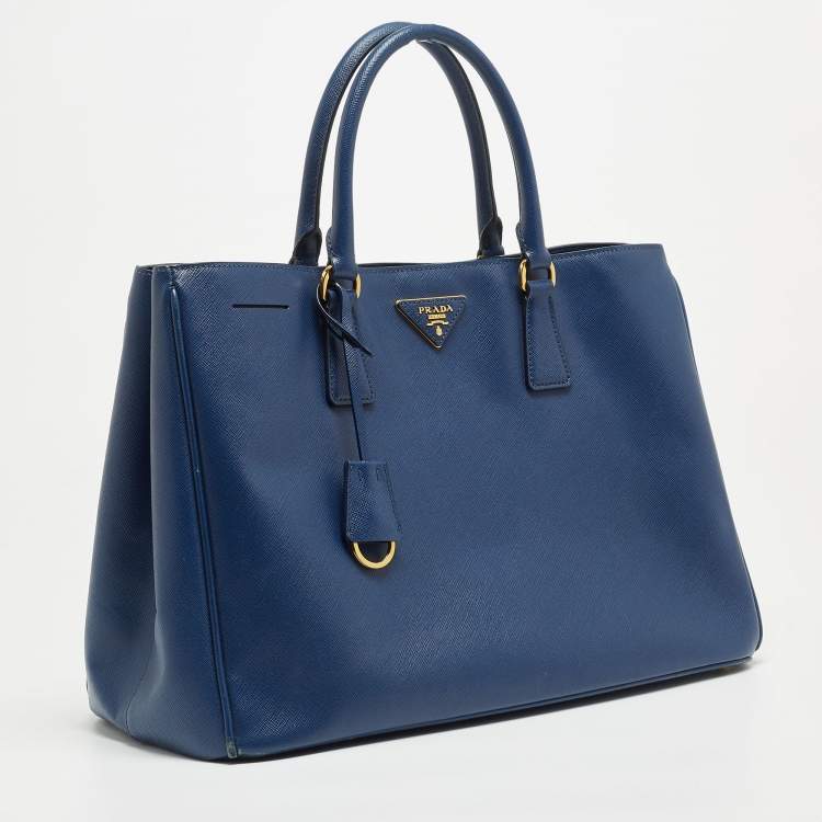Pre Owned Prada Blue Saffiano Leather Large Gardener's Tote