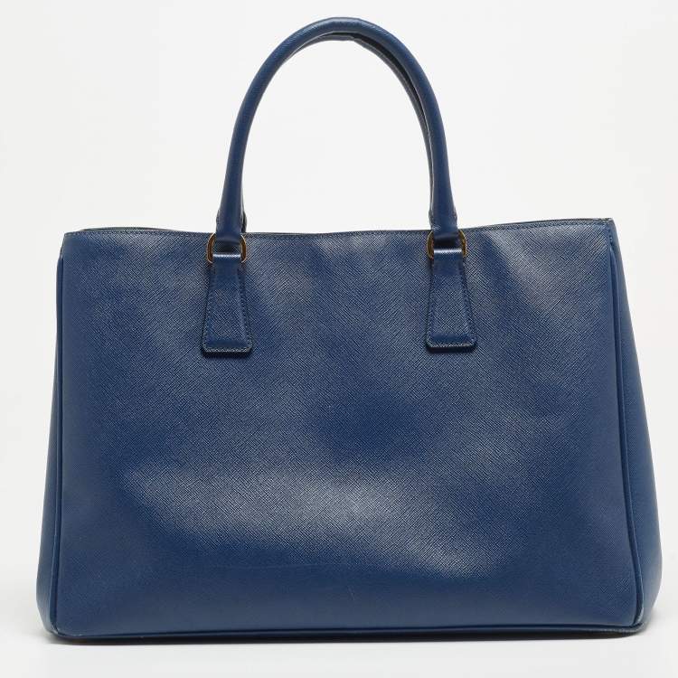 Pre Owned Prada Blue Saffiano Leather Large Gardener's Tote