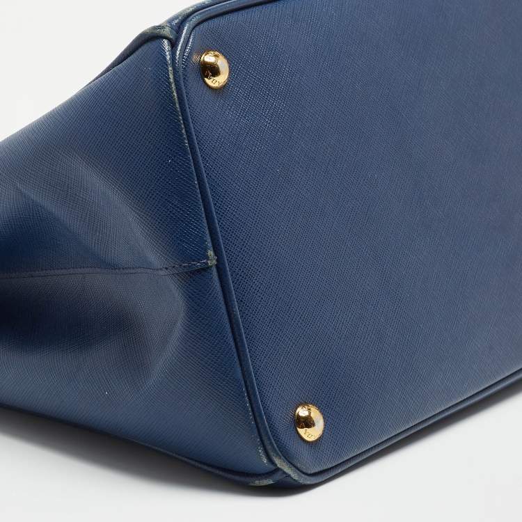 Pre Owned Prada Blue Saffiano Leather Large Gardener's Tote