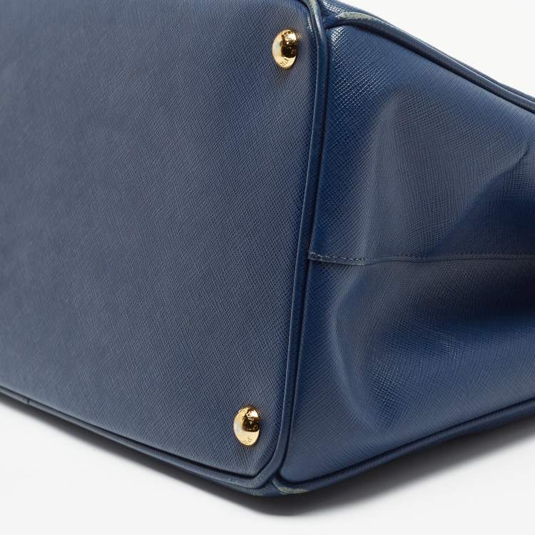 Pre Owned Prada Blue Saffiano Leather Large Gardener's Tote