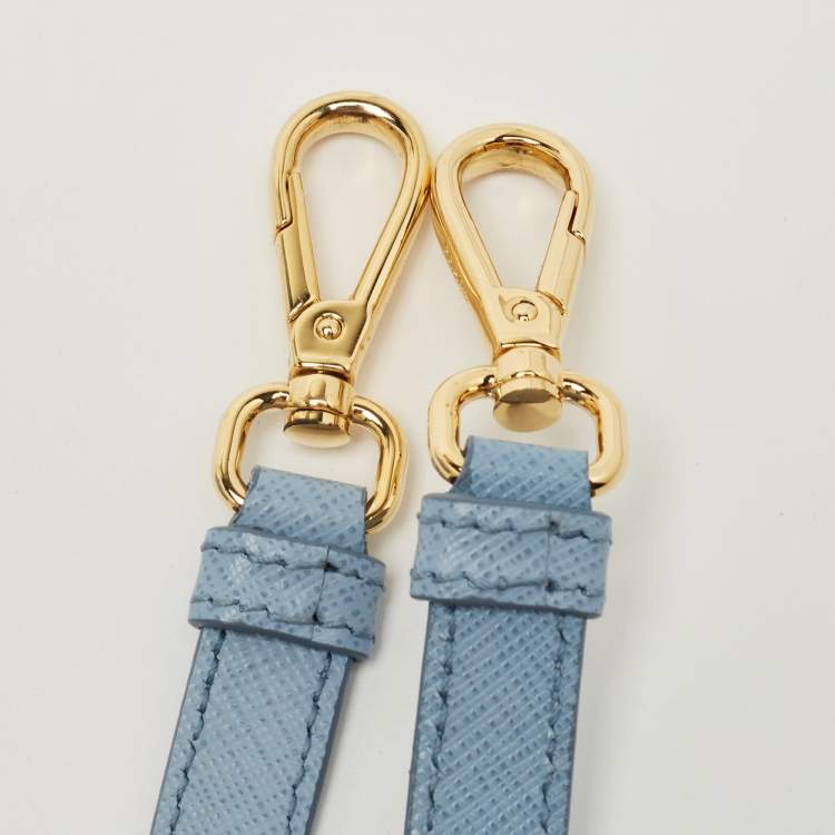 مملوكة مسبقًا Prada Sky Blue Saffiano Lux Leather Medium Double Zip Tote