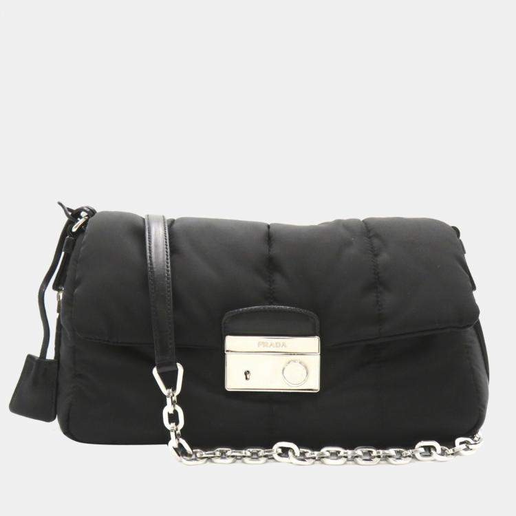 Prada Messenger Bag Tessuto Black in Nylon with Silver-tone - US