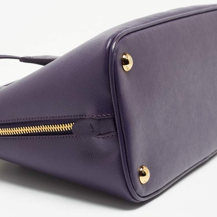 Pre Owned Prada Purple Saffiano Lux Leather Medium Promenade Satchel