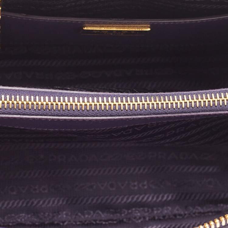 Pre Owned Prada Purple Saffiano Lux Leather Medium Promenade Satchel