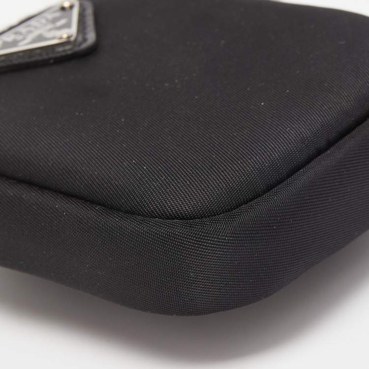 Pre Owned Prada Black Nylon and Leather Mini Re-Nylon Pouch