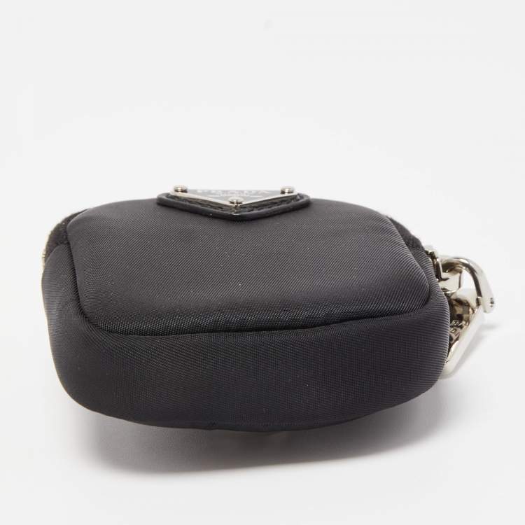 Pre Owned Prada Black Nylon and Leather Mini Re-Nylon Pouch