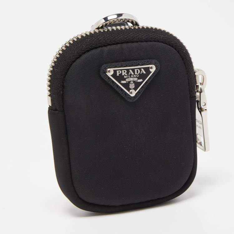 Pre Owned Prada Black Nylon and Leather Mini Re-Nylon Pouch