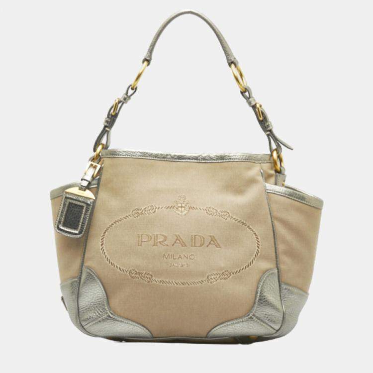 SOLD**Authentic Prada jacquard logo shoulder bag