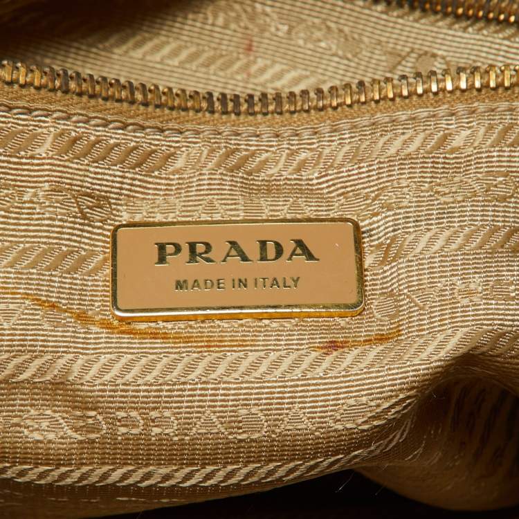 Pre Owned Prada Beige/Tan Nylon and Leather Tote