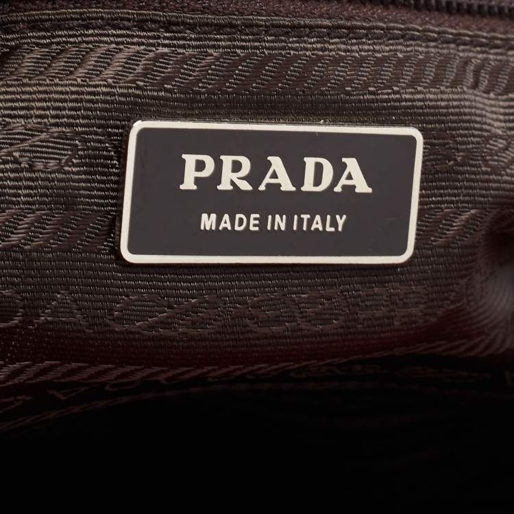 Pre Owned Prada Red Leather Spazzolato Frame Top Handle Bag
