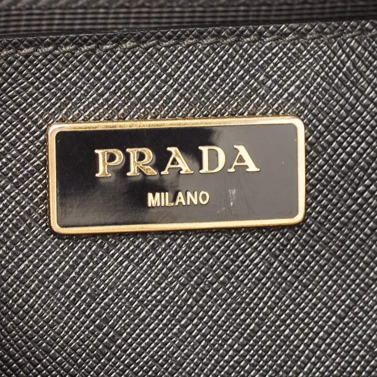 Pre Owned Prada Black Saffiano Leather Promenade Satchel