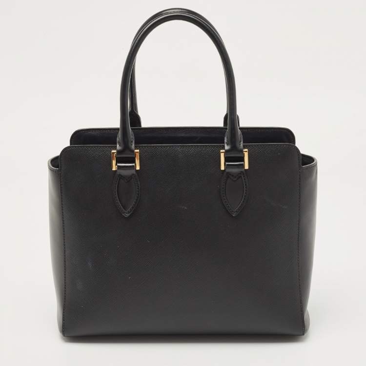 Pre Owned Prada Black Saffiano Leather Tote bag