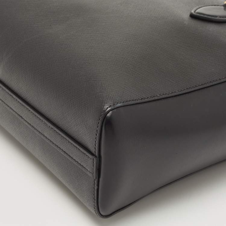 Pre Owned Prada Black Saffiano Leather Tote bag