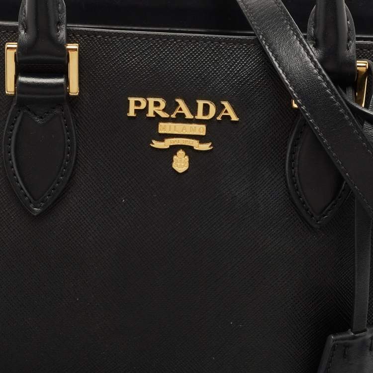 Pre Owned Prada Black Saffiano Leather Tote bag